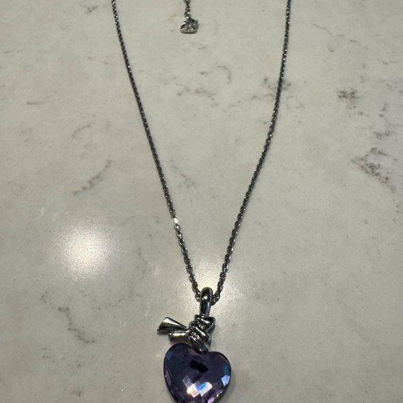 Swarovski Purple Heart Pendant Necklace - Picture 1 of 2